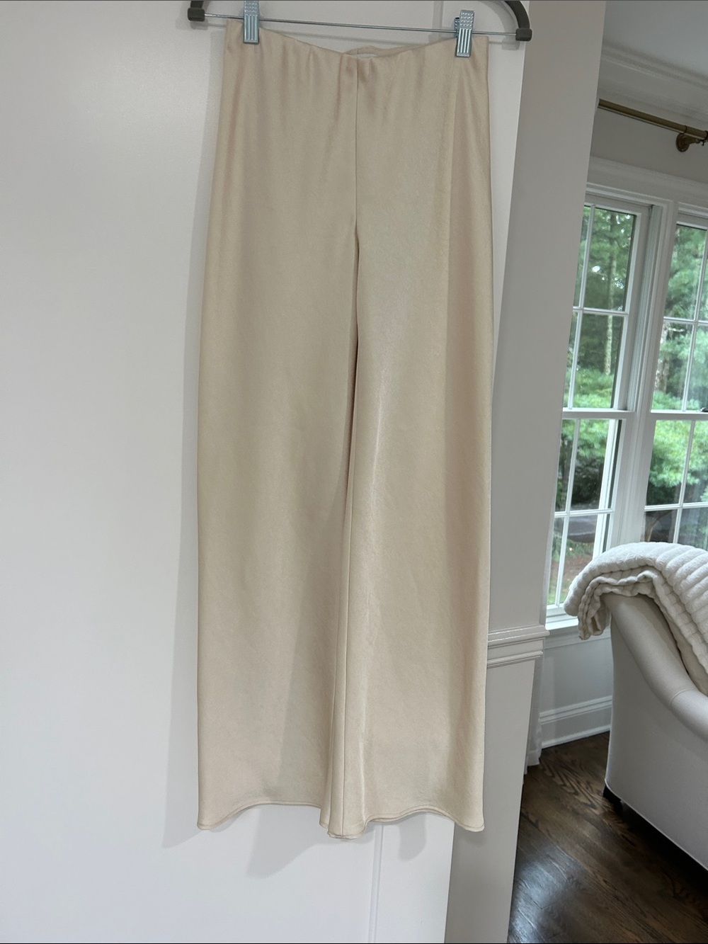 Vince Soft Cream Wide-Leg Trousers